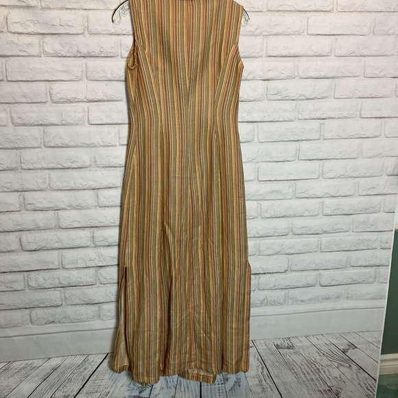 Vintage Tristan & Iseut Linen Long Summer button Dress Made in Canada 9(4-6) - Picture 8 of 9
